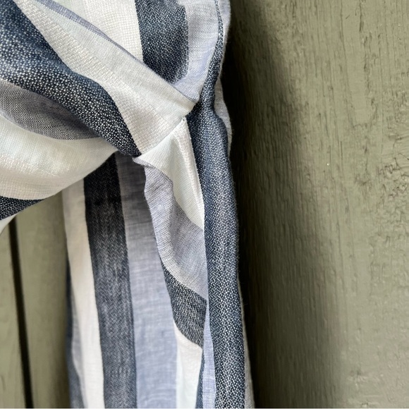 J.Crew NWOT Point Sur Paper Bag Linen Striped Wide Leg Pants, L2547 - Picture 8 of 13